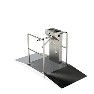 Tourniquet tripode Mobile LTT 313 EM rendu 3D, Acier inox AISI 304, contrôle d'accès piéton temporaire chantiers.