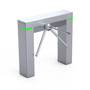 Tourniquet tripode robuste Durapod DT-100 vu en 3D isométrique, Inox 304, contrôle d'accès piéton tertiaire et industriel.