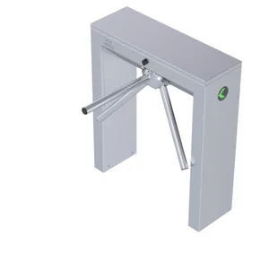Tourniquet tripode standard LTT 303 vu en 3D, Inox 304, bras alu Ø 40 mm, contrôle d'accès piéton tertiaire et industriel.