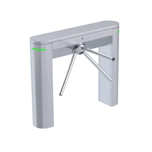 Tourniquet tripode robuste Durapod DT-200 vu en 3D isométrique, Inox 304, contrôle d'accès piéton tertiaire et industriel.